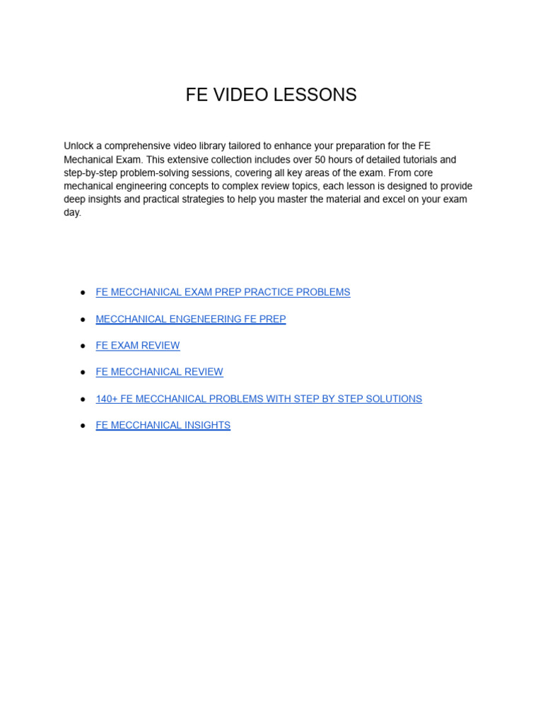 Fe Video Lessons | PDF