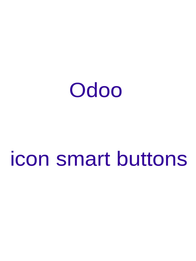 Odoo Icon Smart Buttons | PDF