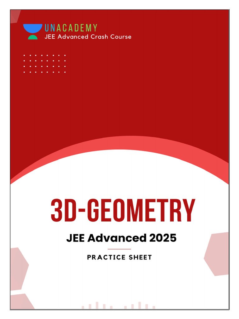 3d GeometryAdvancePracticesheet | PDF | Line (Geometry) | Euclidean ...