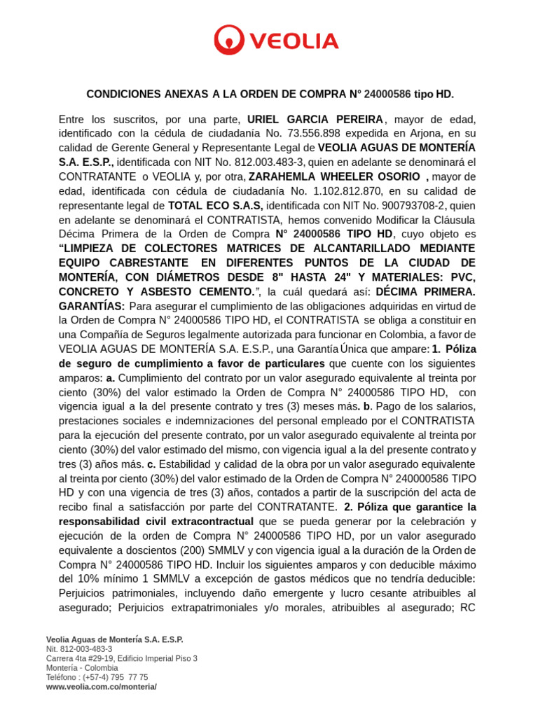 Anexo Orden de Compra 24000586 Tipo Hd. - Documentos de Google | PDF