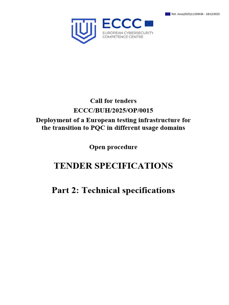 Tender Specifications Part 2 - ECCC - BUH.2025.OP.0015 - V1 | PDF ...