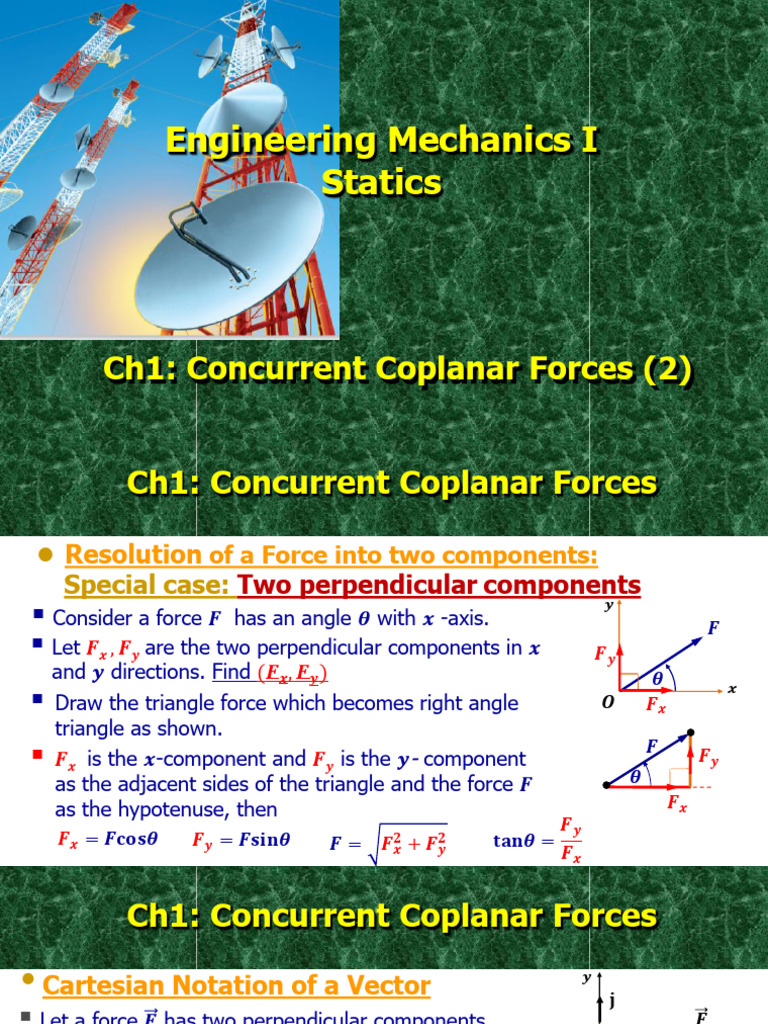 Lec - 2-Ch - 1-Concurrent Coplanar Forces (Analytically) | PDF | Force ...