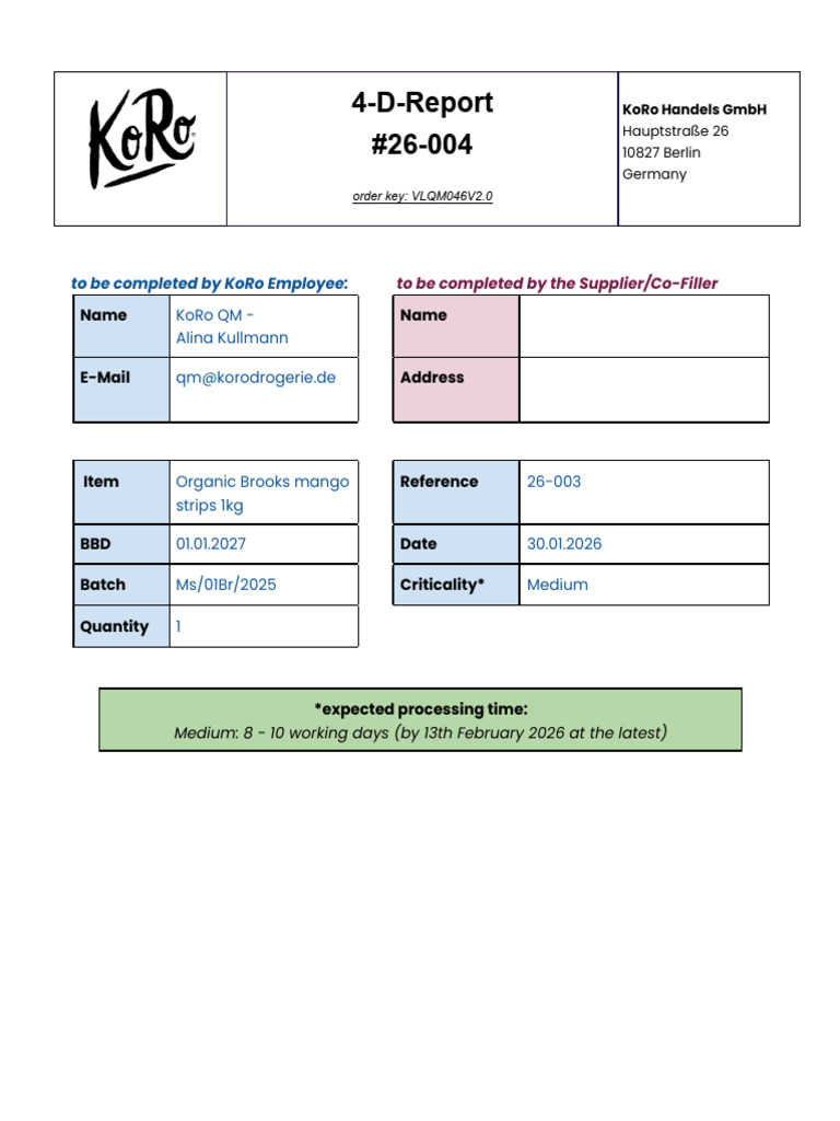 4D-Report 26-004_ Foreign Object | PDF