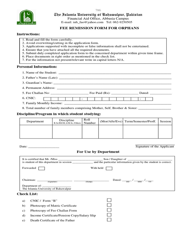 Orphan Application Form | PDF