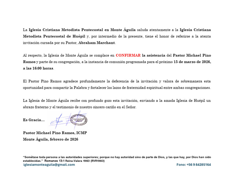 Nota Verbal Asistencia Visita | PDF