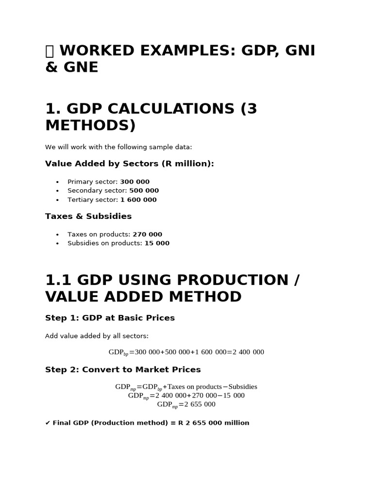 Worked Examples-Circular Flow Calculations | PDF | Gross Domestic ...