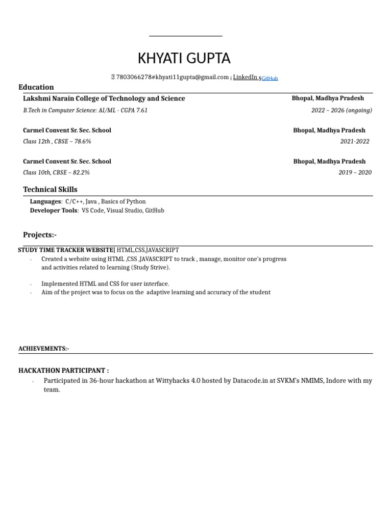 1st Resume | PDF