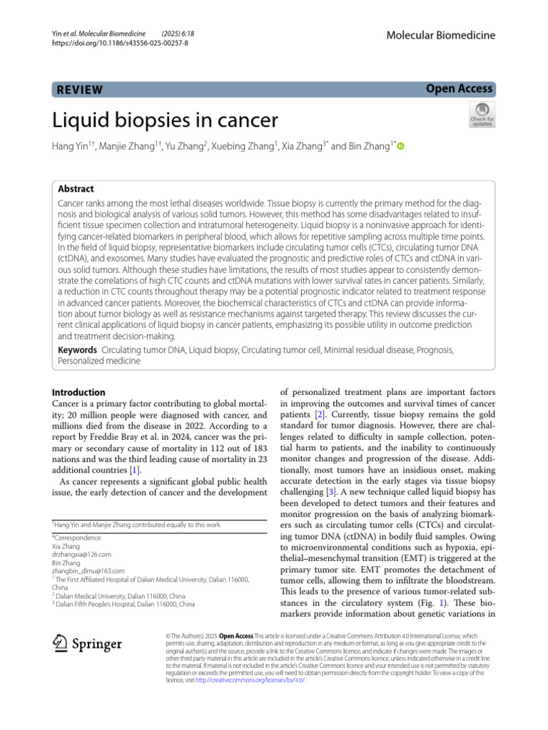 Liquid Biopsies 2 | PDF | Biopsy | Cancer
