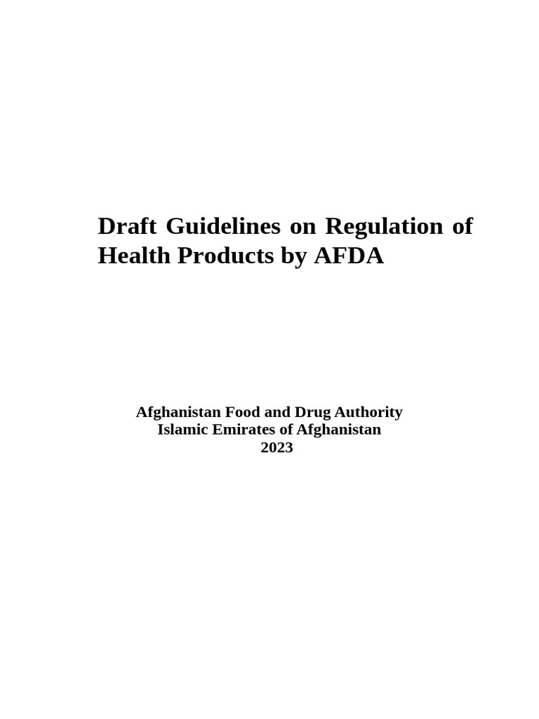 Draft Guidelines for Regulation Health Products | PDF | Dietary ...