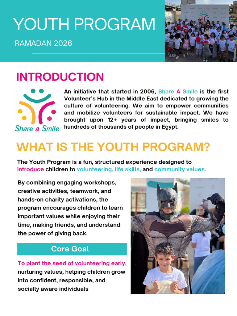 Youth Program 2026 - Share A Smile | PDF