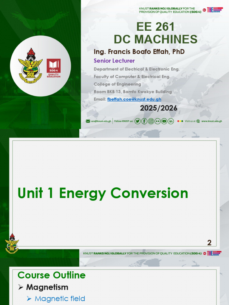Ee 261 Unit 1 - 2026 | PDF | Electromagnetic Induction | Transformer