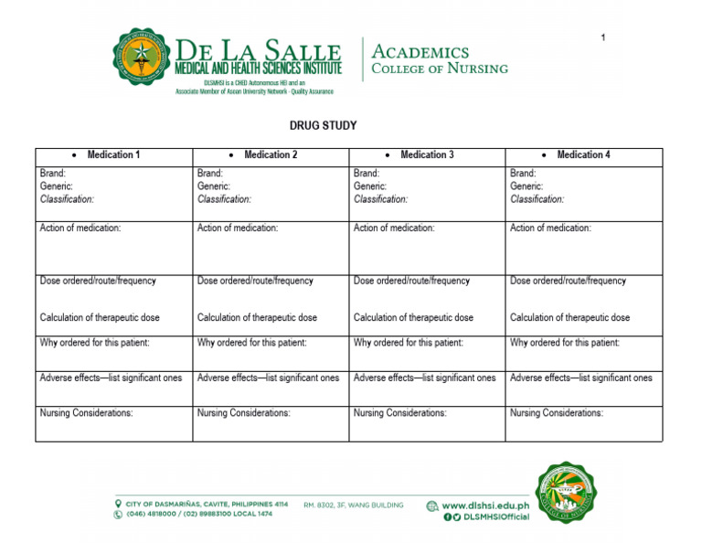 Drug Study Format | PDF