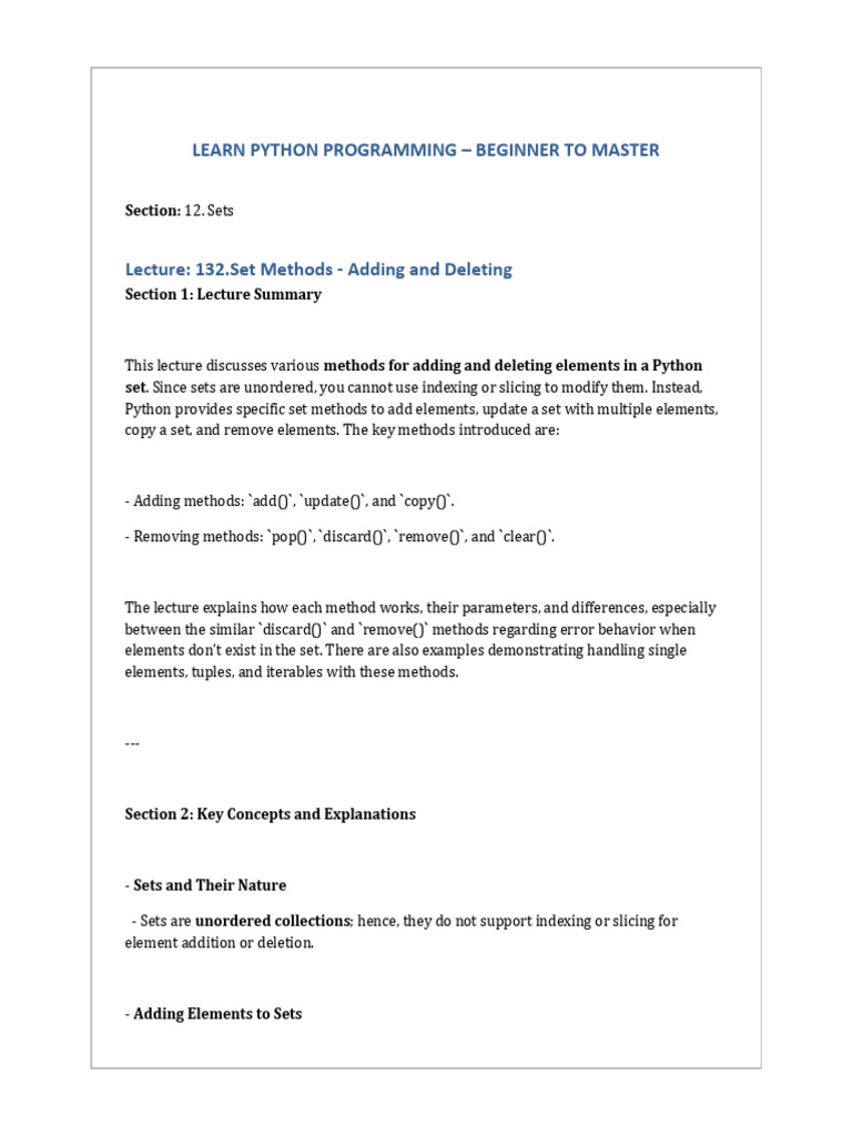 132.Set+Methods+ +Adding+and+Deleting | PDF | Parameter (Computer ...