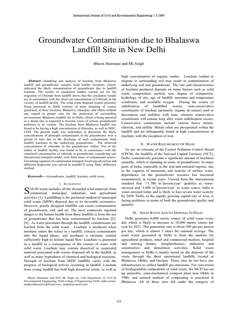 Groundwater Contamination | PDF | Landfill | Hydrology