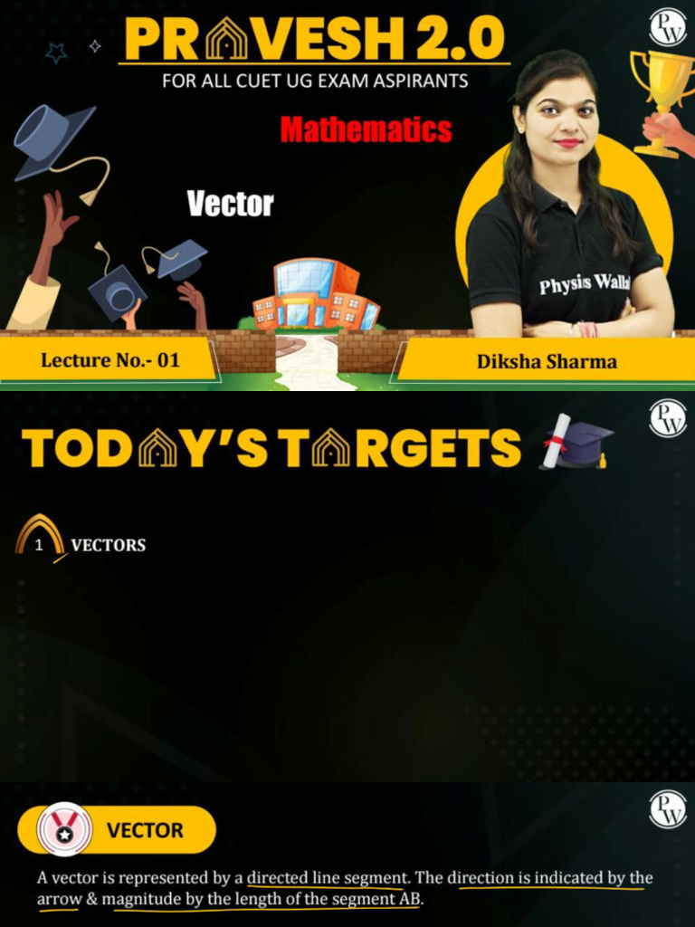 Vectors 01 - Class Notes - (Pravesh 2.0) | PDF