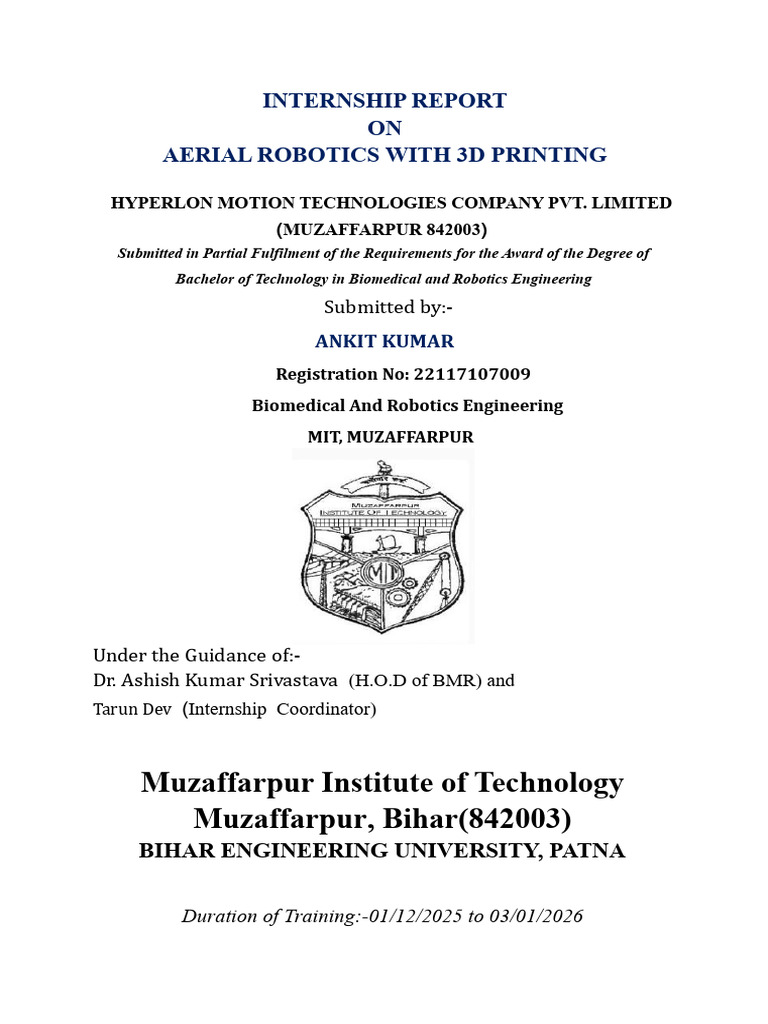 2 Internship Report Cover Page | PDF
