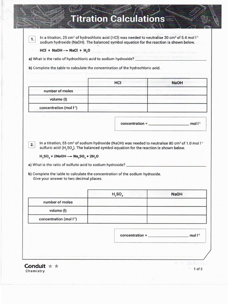 Titration Calculations 1 | PDF
