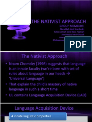 what is the nativist theory of language development