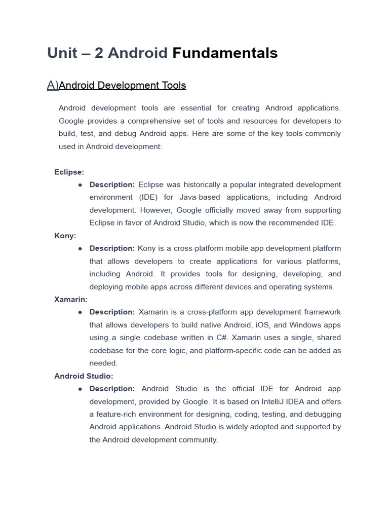 Unit 2 1 | PDF | Android (Operating System) | Computer File