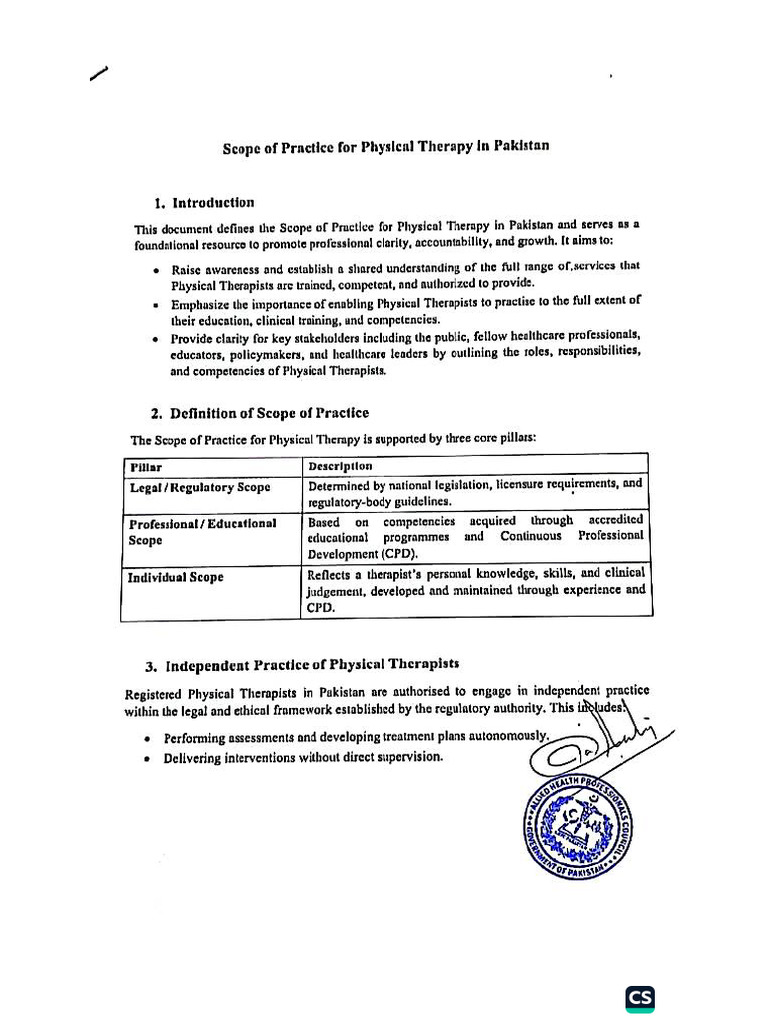 Physical Therapy Scope of Practice | PDF