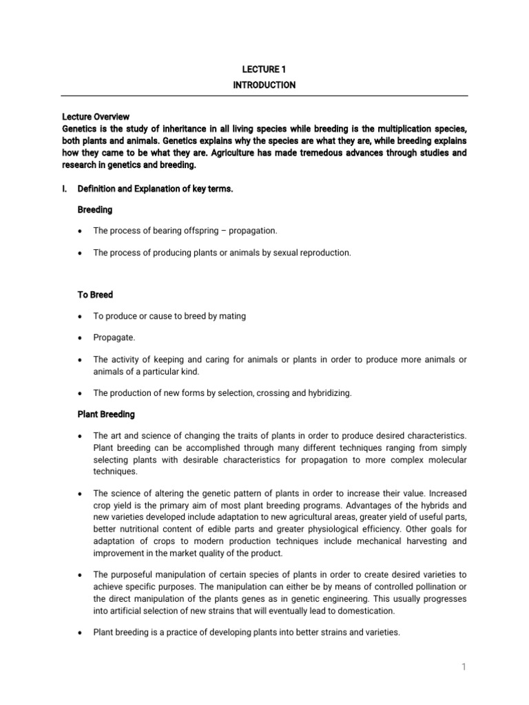 Plant Breeding and Genetics | PDF
