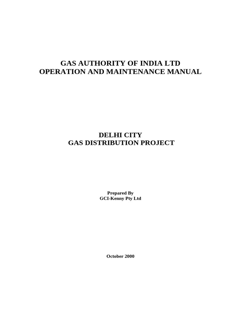 Delhi Operation and Maintenance Manual | PDF | Pipe (Fluid Conveyance ...