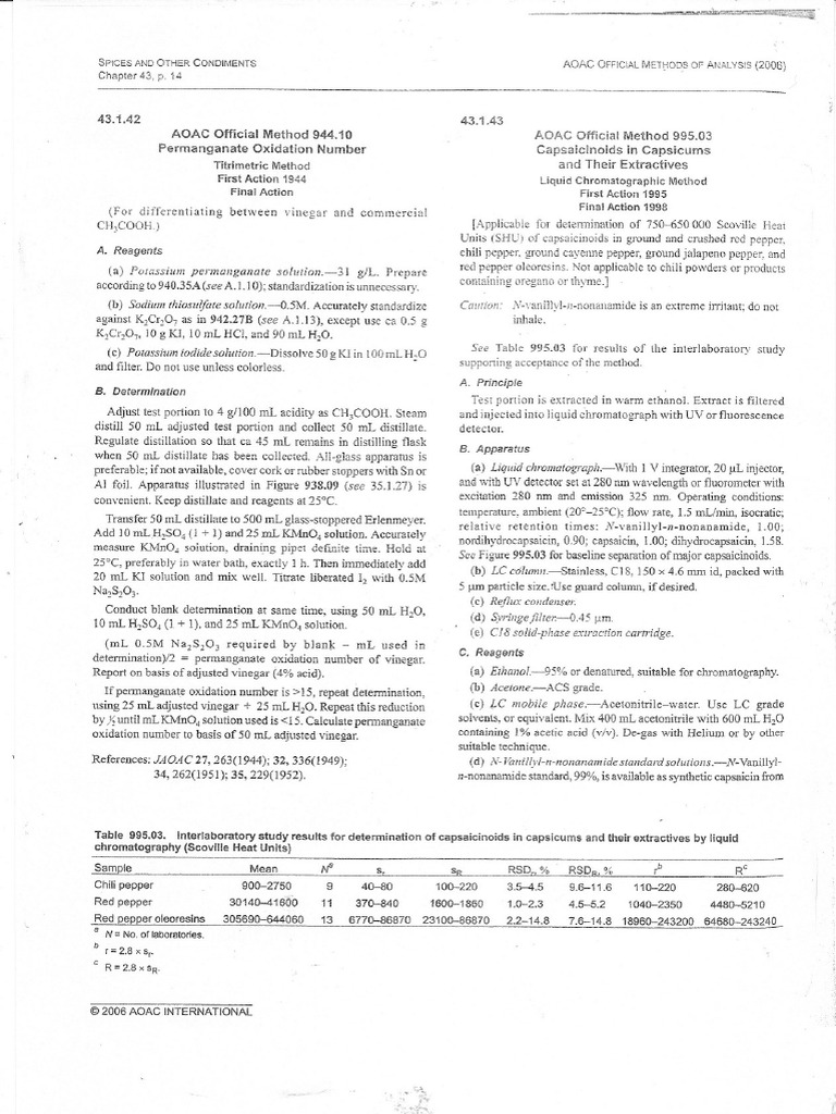 AOAC | PDF | Analytical Chemistry | Chemistry