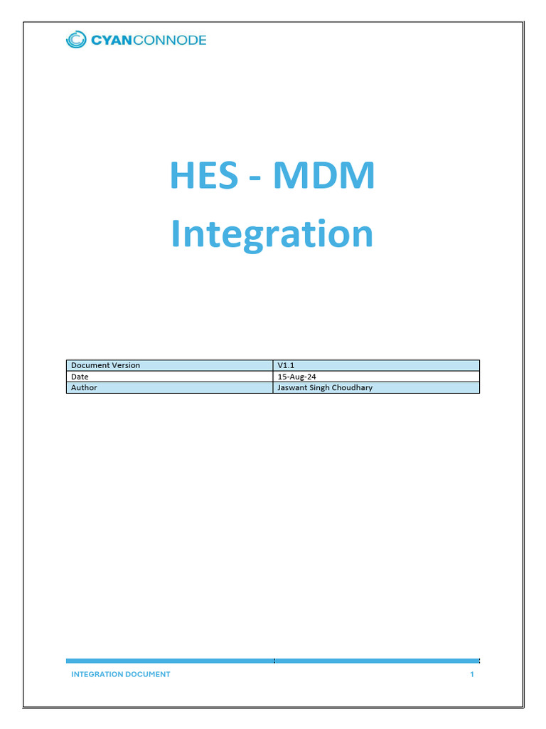 HES - MDM API Integration_V1.1 System Design, Architecture and ...