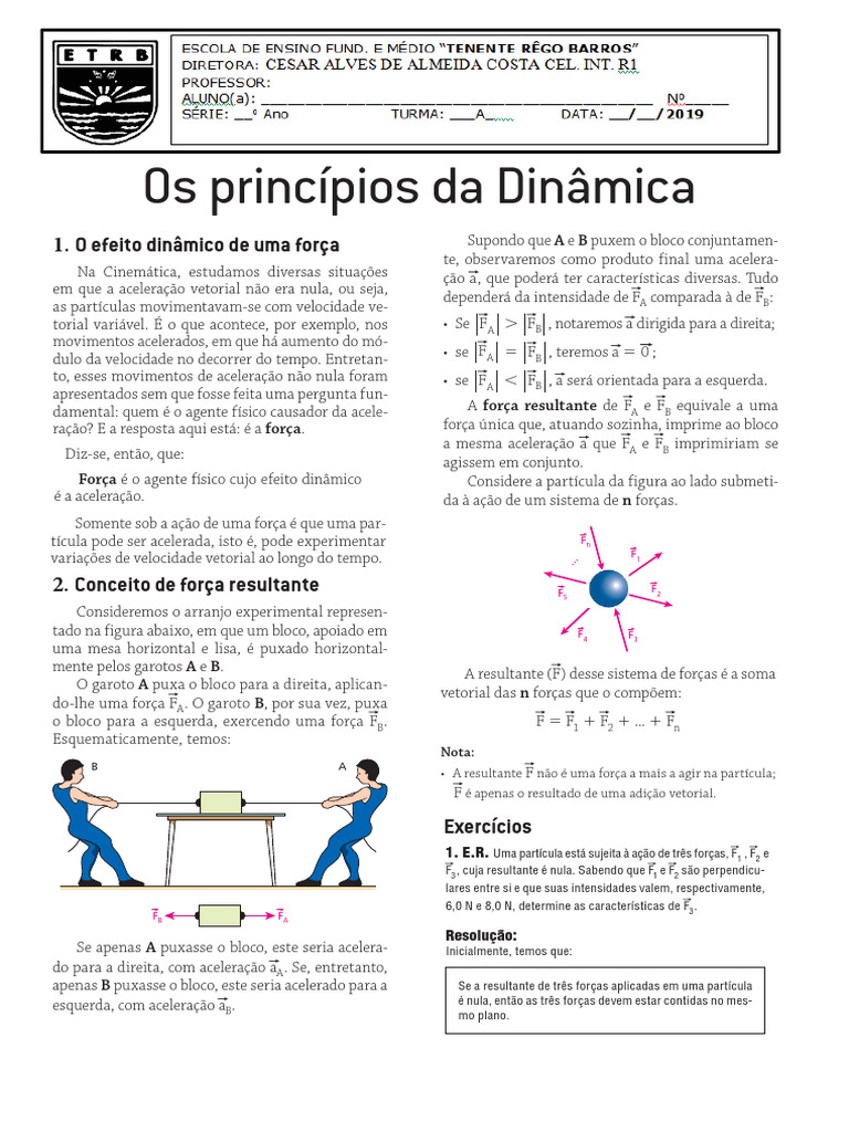 Dinâmica1 Leis de Newton | PDF | Força | Leis do Movimento de Newton