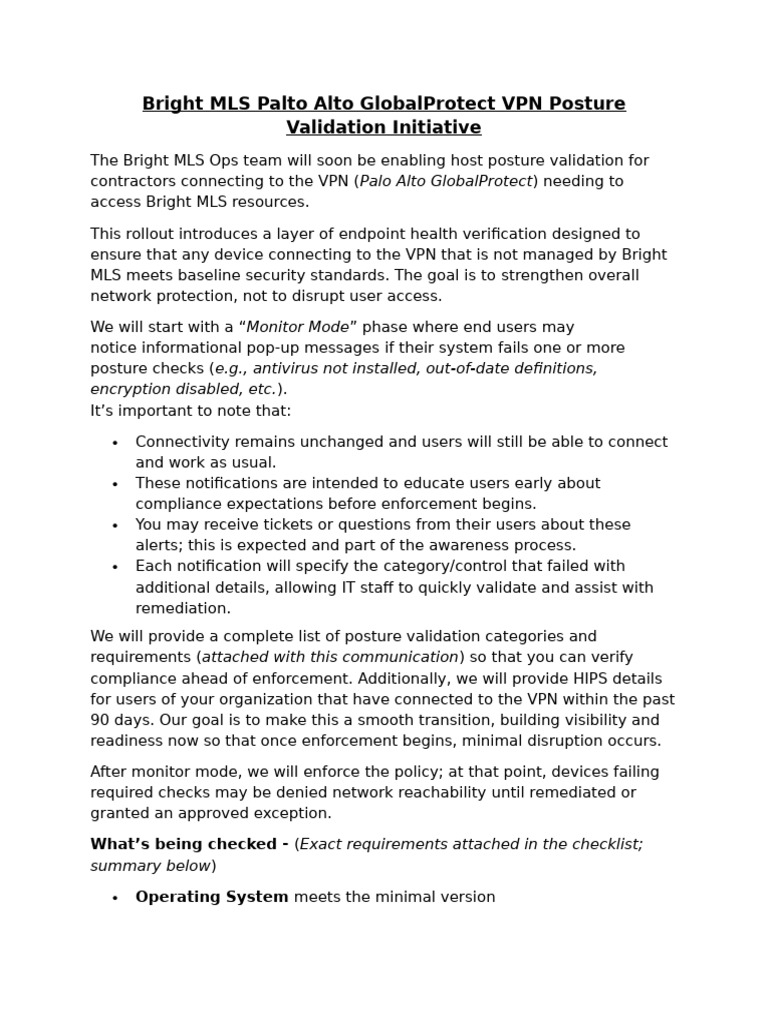 Posture Validation Details | PDF | Antivirus Software | Virtual Private ...