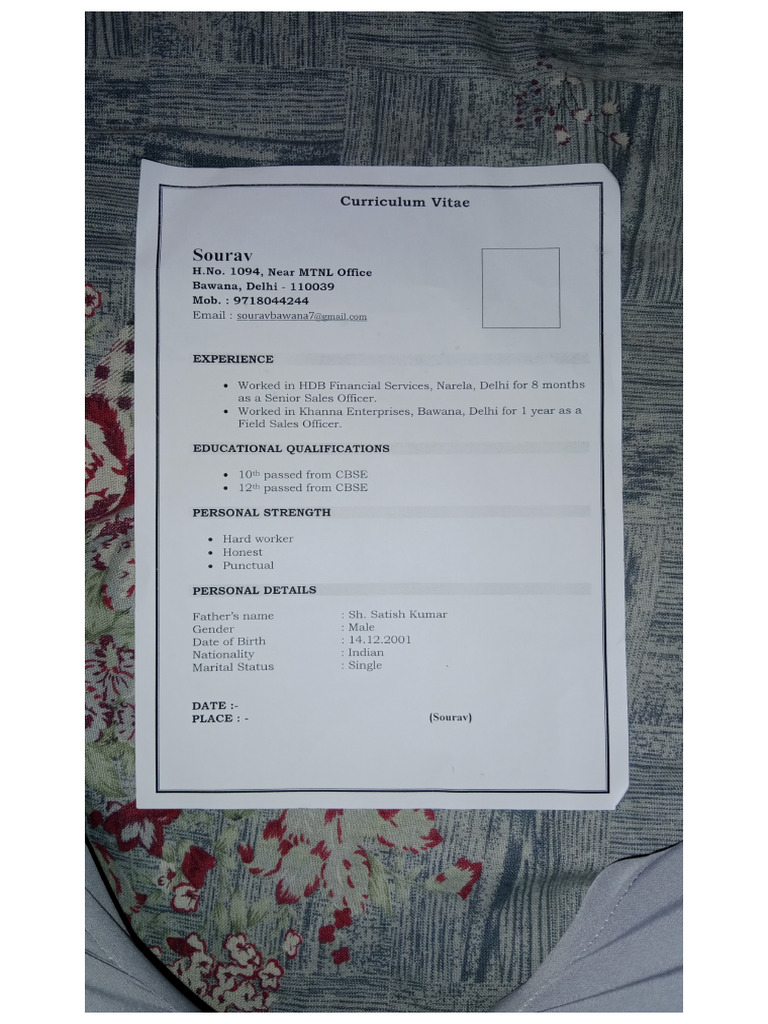 Sourav CV | PDF