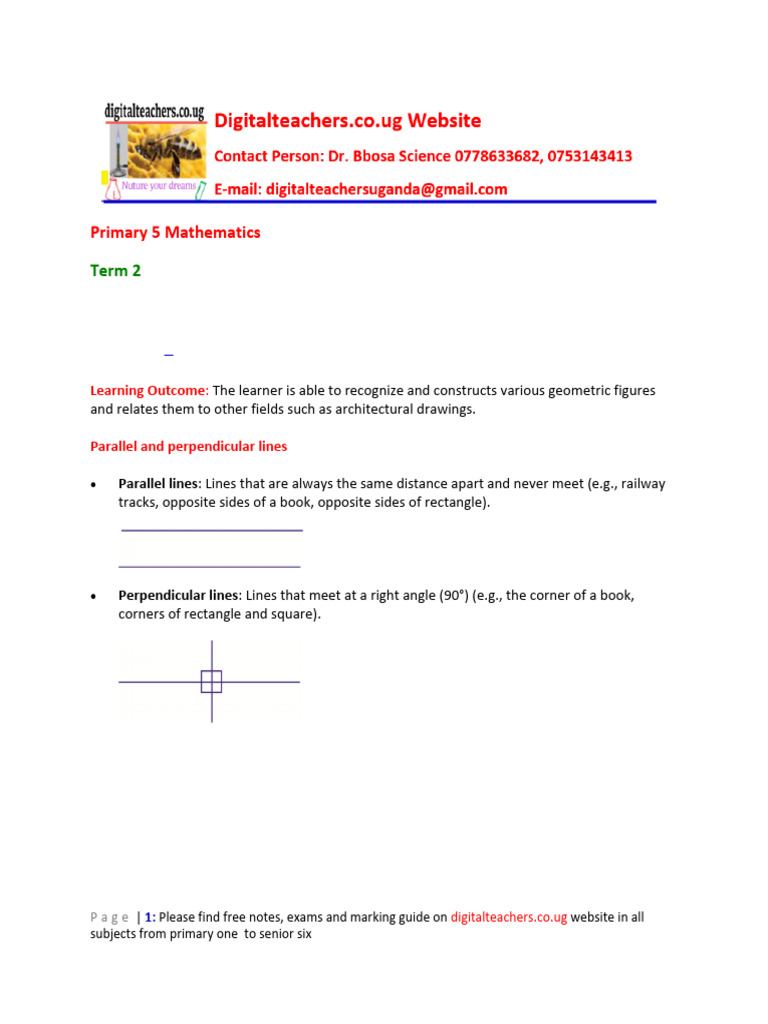 P5 Mathematics Topic 7 Lines Angles and Geometrical Figures | PDF ...