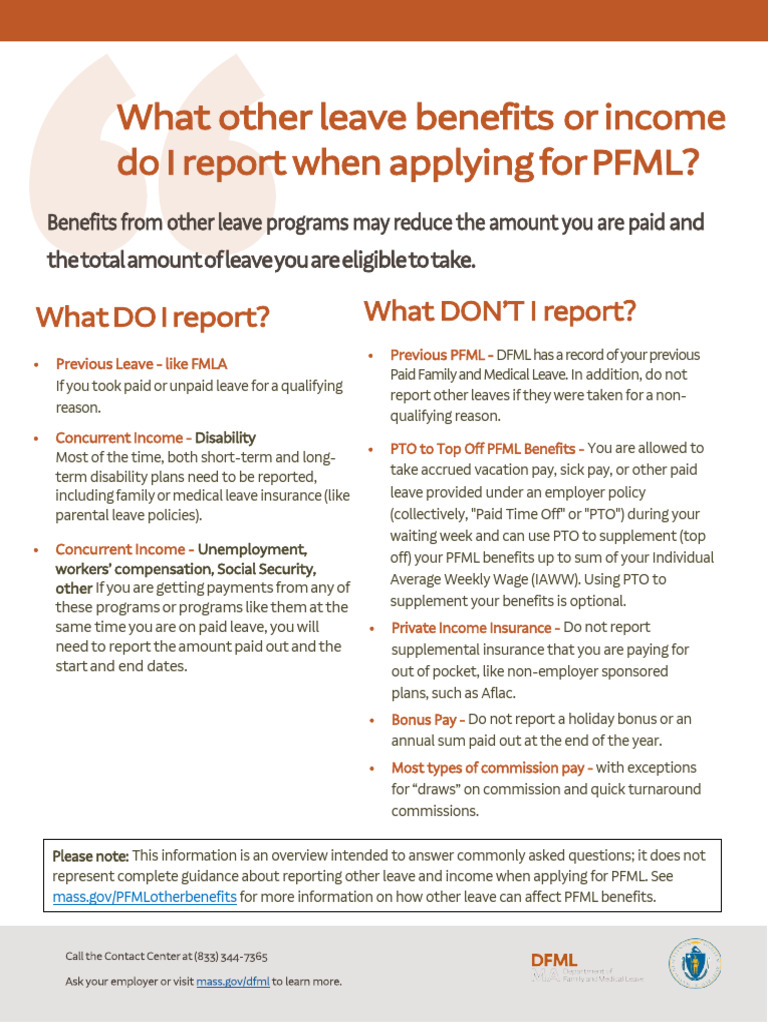 DFML_LeavesAndBenefits_one_pager_September 2024 | PDF | Sick Leave ...
