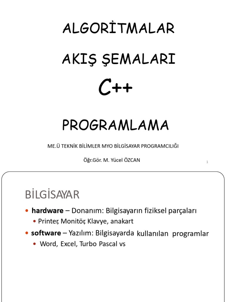 C++ Ders Notu1 | PDF