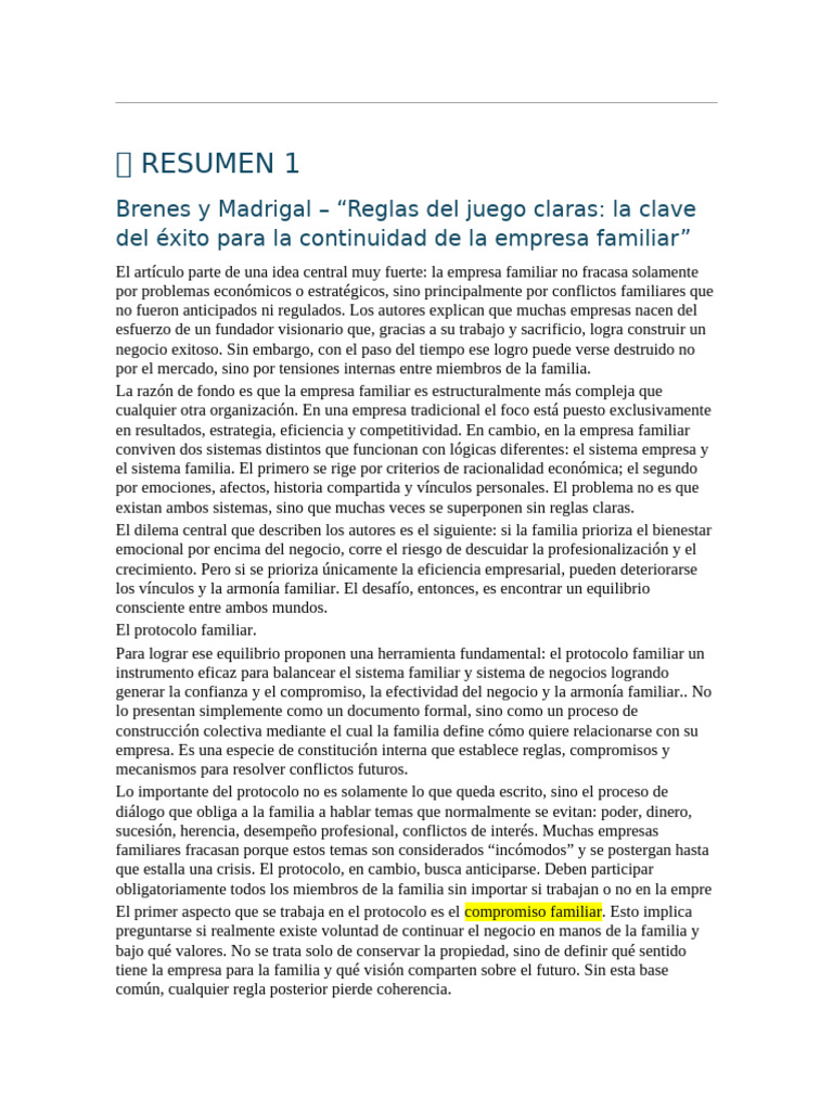 Empresas Familiares | PDF | Business | Compartir (Finanzas)
