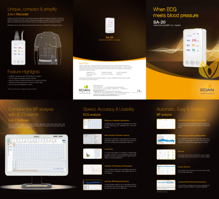 Brochure Holter ECG+BP SA-20 | PDF | Electrocardiography | Clinical ...