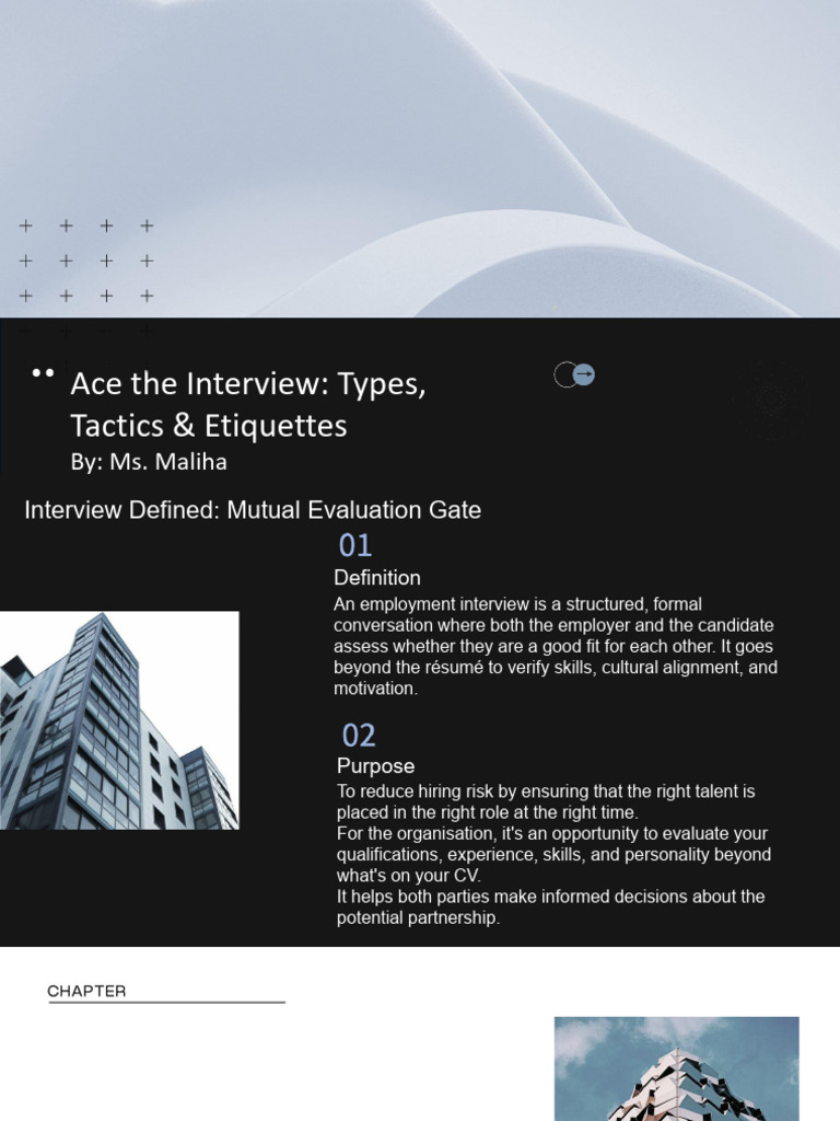 Ace The Interview - Types, Tactics & Etiquette Edited | PDF ...