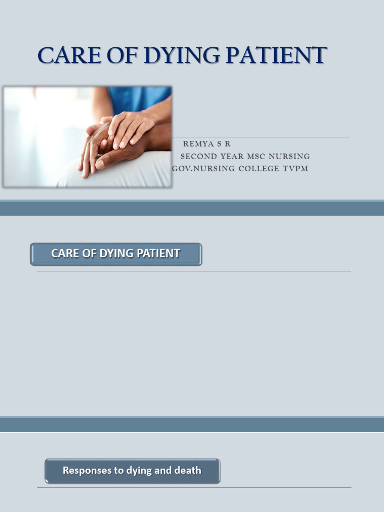 Care of Dying Patient | PDF | Coroner | Death