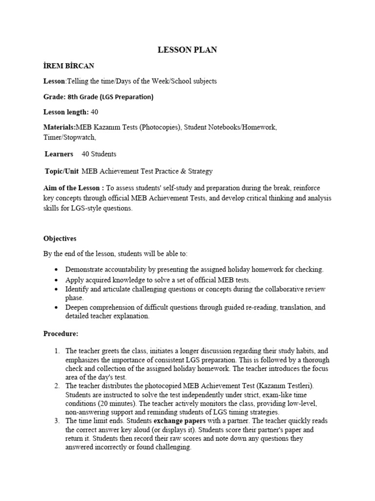 Lesson Plan For Teaching | PDF | Lesson Plan | Teachers