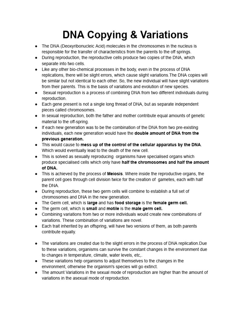 All You Need to Know About DNA Copying & Variations | PDF ...