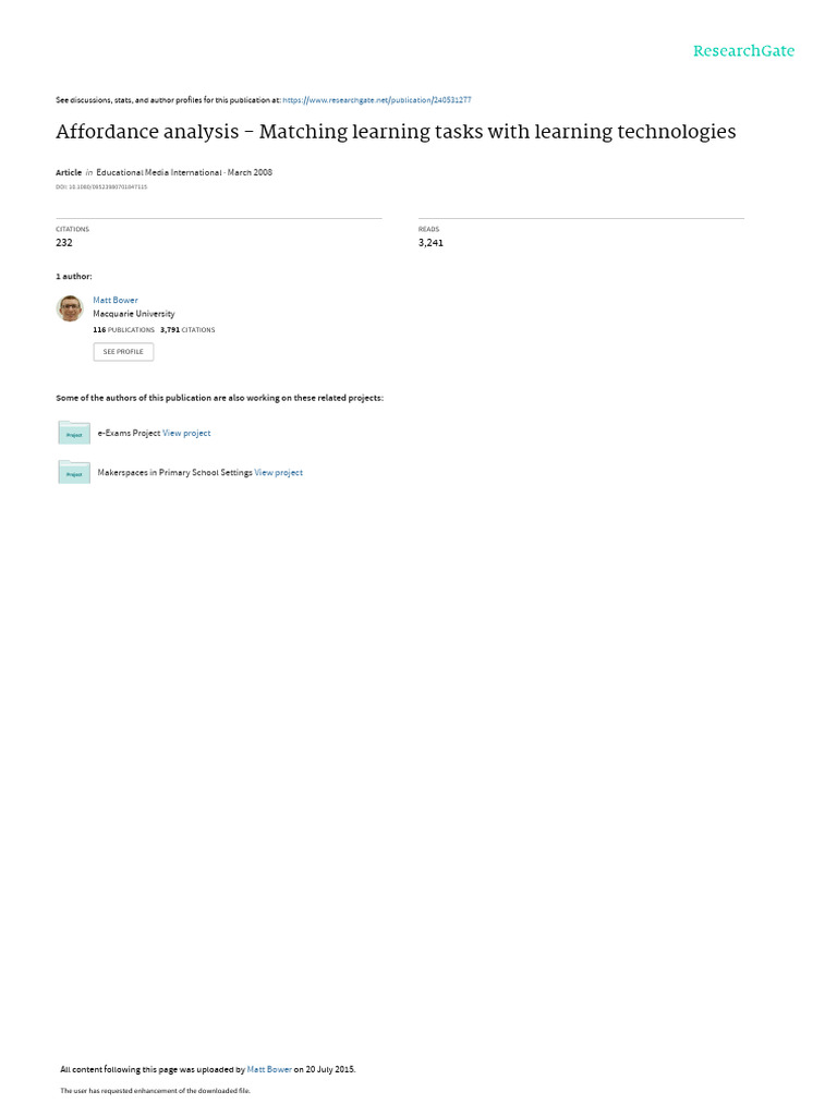 Matching Learning Tasks With Learning Technologies (1) | PDF ...