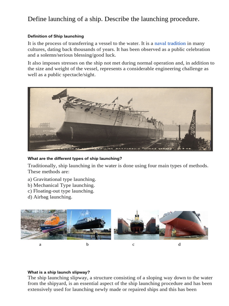 Launching and Launching Procedure | PDF
