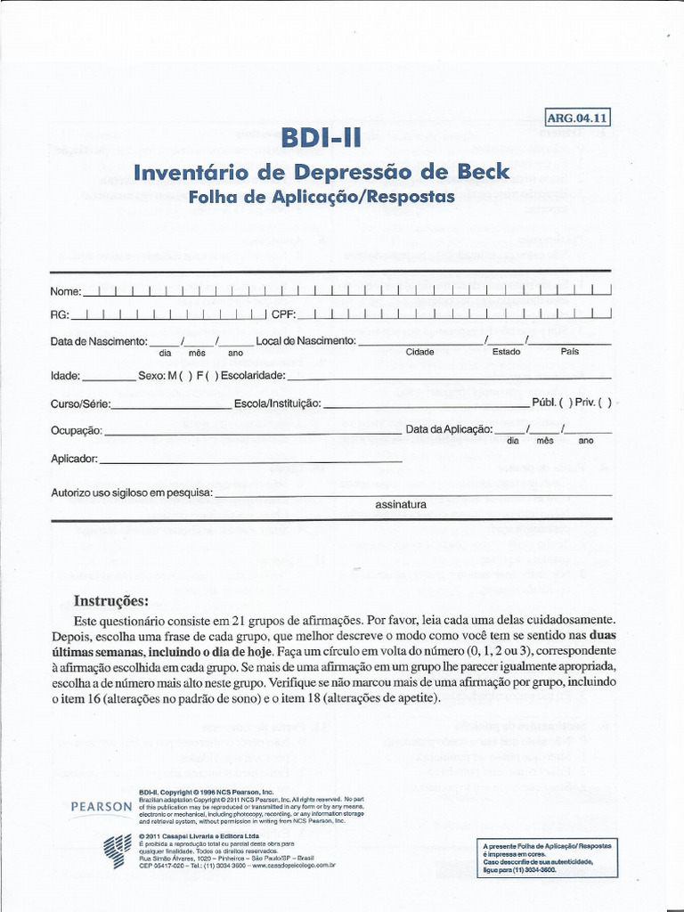 BDI II | PDF