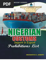 Download Nigerian Customs Import and Export Prohibition List Guide by Odusanya Joseph SN101053109 doc pdf