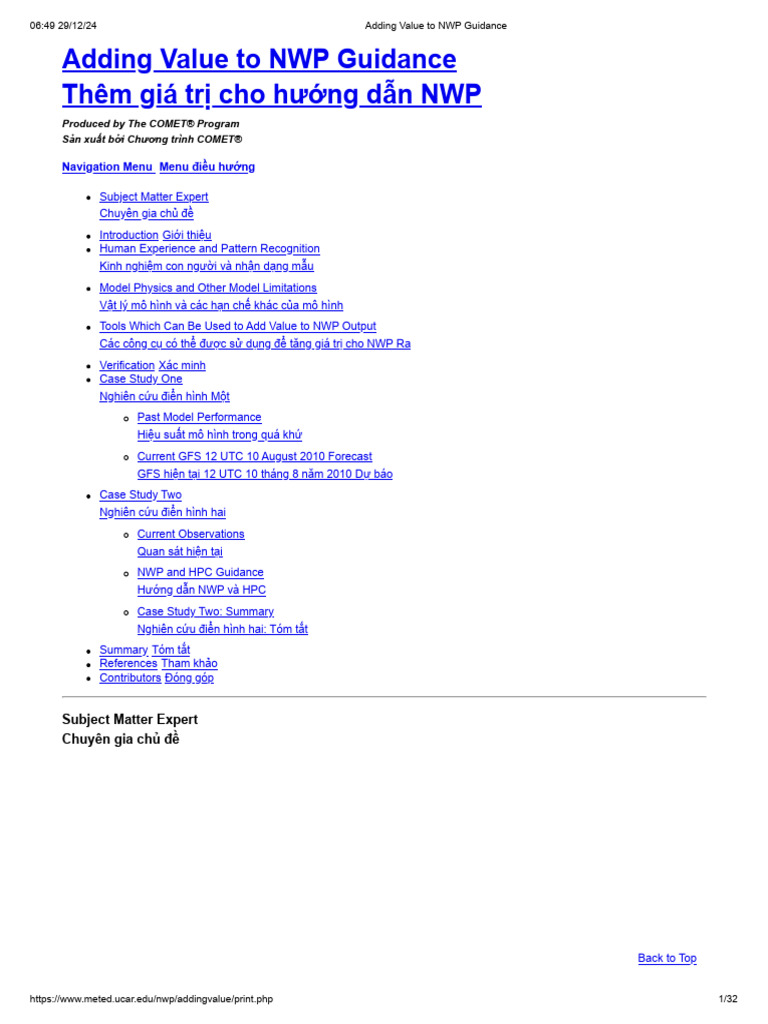 Adding Value to NWP Guidance | PDF