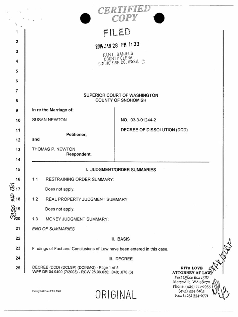 Newton Divorce P1 | PDF