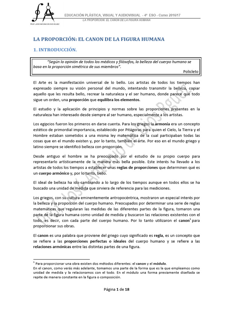 Proporcic3b3n de La Figura Humana | PDF