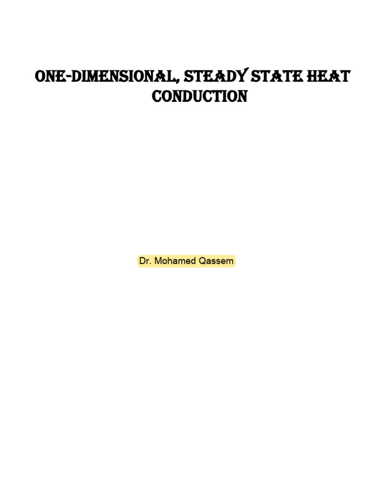 Lecture 2- One Dimensional Conduction HT | PDF