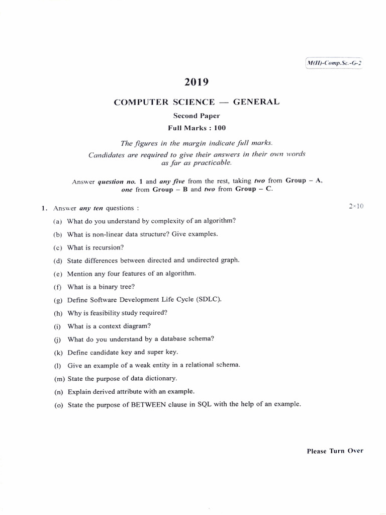 Algorithm and Data Structure 2nd 2019 2nd Paper | PDF | Relational ...
