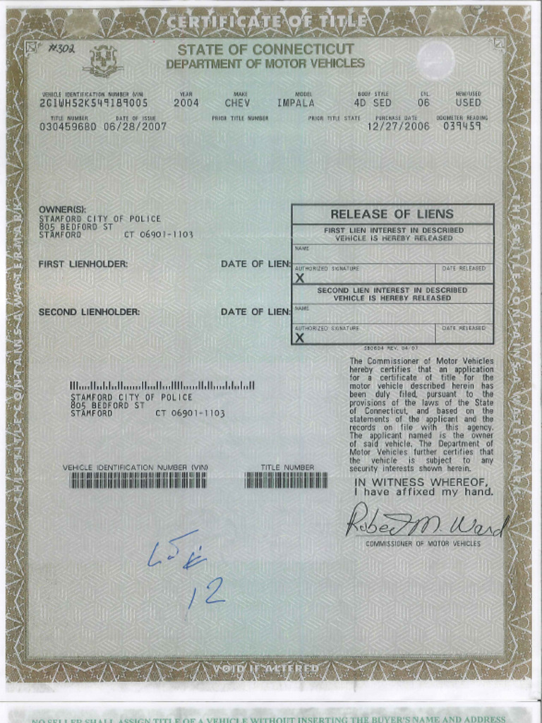 Doc 0149 Paperwork for Vehicle | PDF